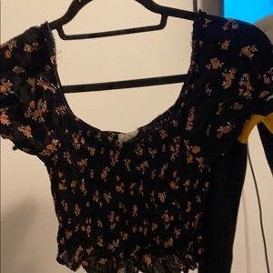 Floral off the shoulder crop top